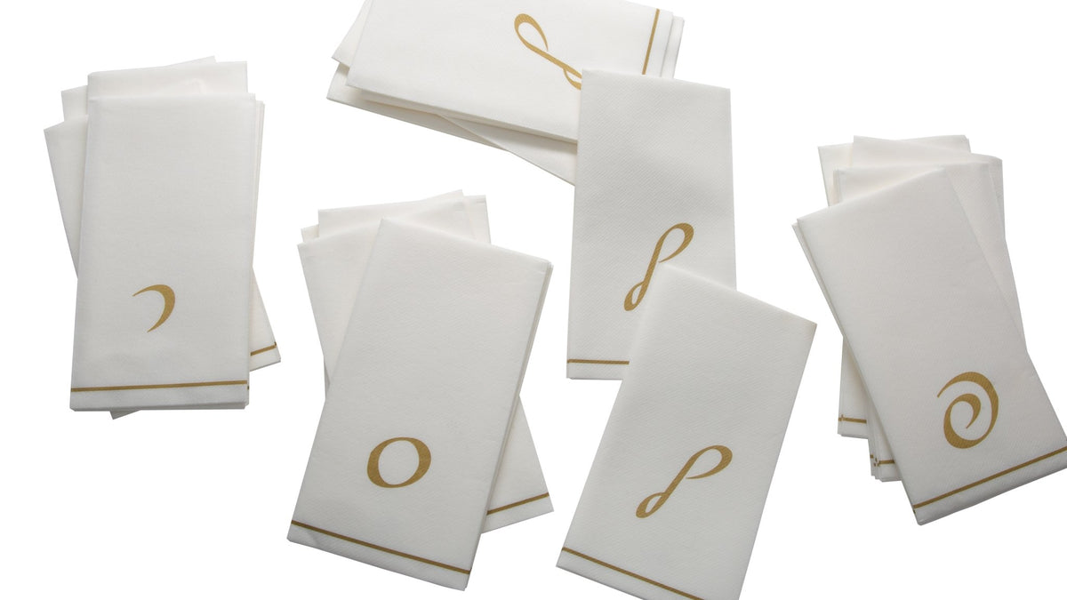 Simple modern white chic faux gold cheetah print paper napkins