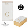 Letter G Gold Foil Monogram Paper Dinner Napkins with Gift Box | 28 Napkins