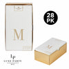 Letter M Gold Foil Monogram Paper Dinner Napkins with Gift Box | 28 Napkins