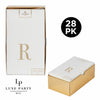 Letter R Gold Foil Monogram Paper Dinner Napkins with Gift Box | 28 Napkins