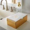 Letter M Gold Foil Monogram Paper Dinner Napkins with Gift Box | 28 Napkins