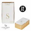 Letter S Gold Foil Monogram Paper Dinner Napkins with Gift Box | 28 Napkins