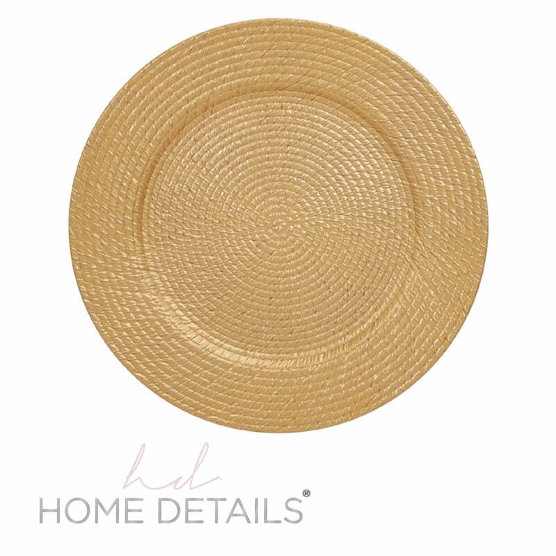 Luxe Party Chargers 13" Gold Weaving Round Plastic Charger Plate | 1 Charger