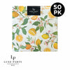 Luxe Party Napkins 50 Beverage Napkins - 5" x 5" Lemon Paper Cocktail Napkins | 50 Napkins (Copy)