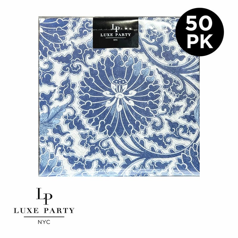 Luxe Party Napkins 50 Beverage Napkins - 5" x 5" Toile Paper Lunch Napkins | 50 Napkins