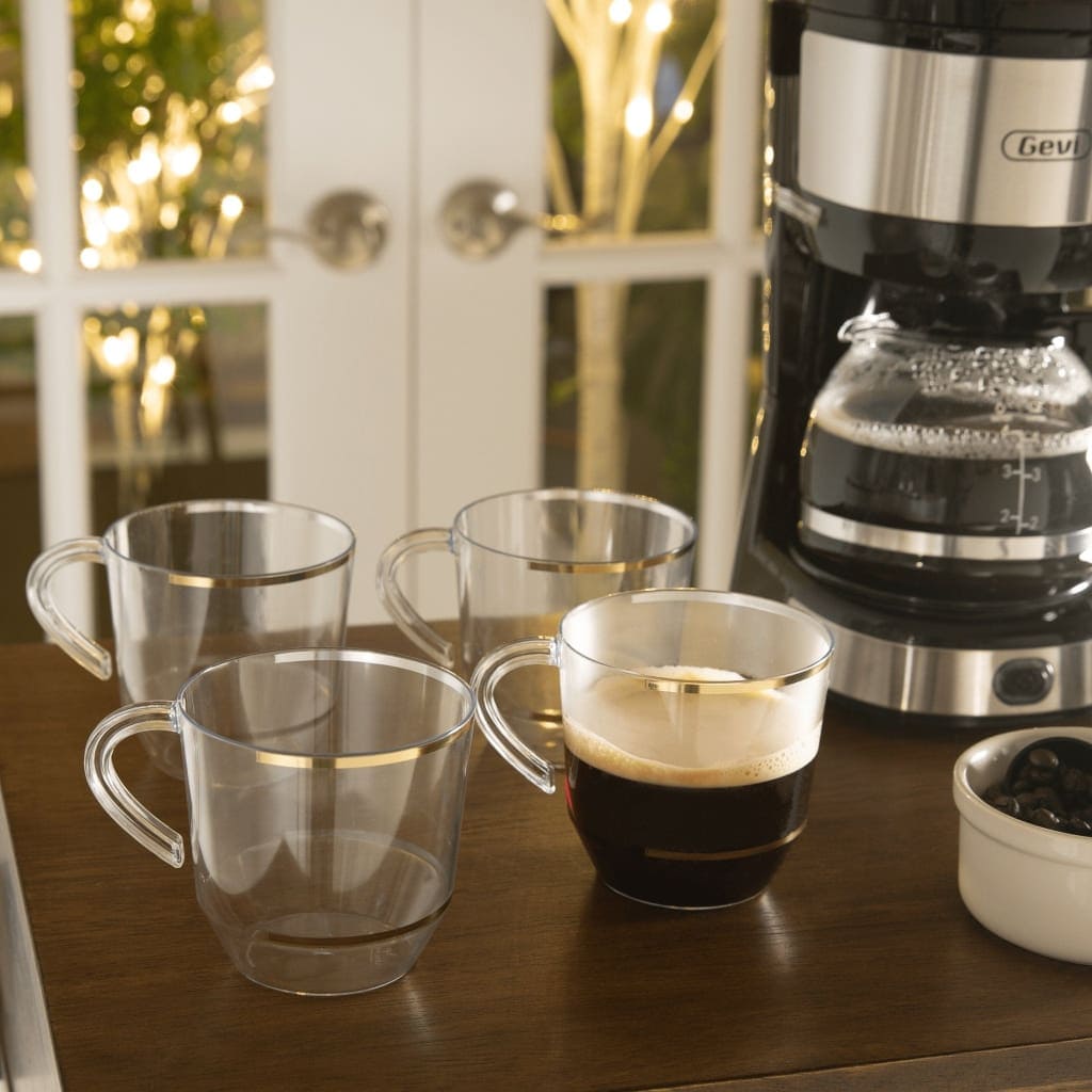 6 PACK,12 OZ] DESIGN•MASTER Premium Glass Coffee Mugs with  Handle,Transparen