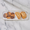 Luxe Party Serving Trays White and Gold Large Plastic Trays | 3 Trays