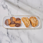 Luxe Party Serving Trays White and Gold Large Plastic Trays | 3 Trays